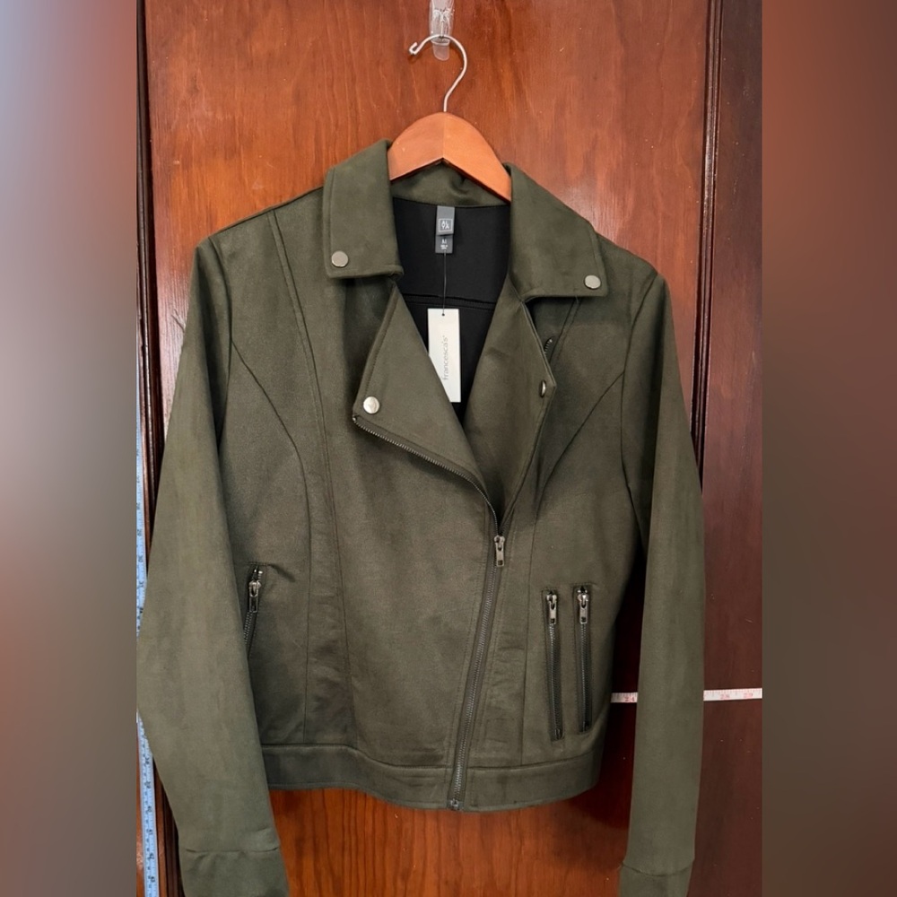 Francesca's Collections Green Faux Suede Jacket - Picture 6 of 7